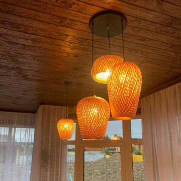 Bamboo Pendant Light, Bamboo Lampshade Living Room