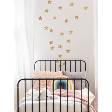 Watercolor Star Vinyl Wall Stickers, Gold