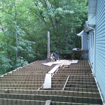 Before - Composite deck remodel, screen porch addition