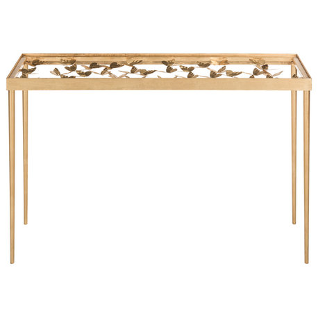 Rosalie Butterfly Console - Gold, Clear