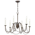 Maxim Lighting - Plumette 6-Light Chandelier, Chestnut Bronze - Sweeping metal accents links create classic curves on a minimalist chandelier. Available in hand-rubbed Chestnut Bronze or elegant Gold Leaf finishes. This look humbly evokes French Country charm and enchants any room it illuminates.