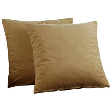Signature Amber Gold Velvet Cushion Cover Pair