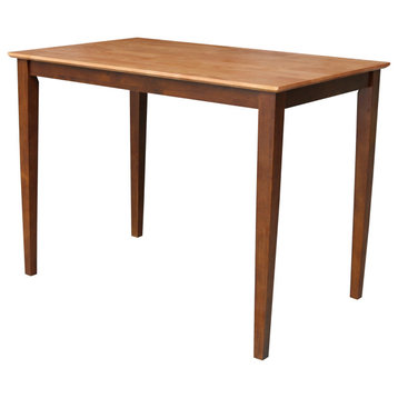 Solid Wood Top Table, Cinnamon/Espresso, 36"ch High