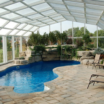 Indoor Pool Setting with our Retractable Pool Enclosures