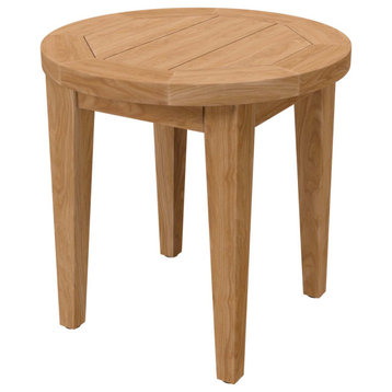 Lounge Coffee Side Table, Round, Brown Natural, Wood, Modern, Outdoor Patio