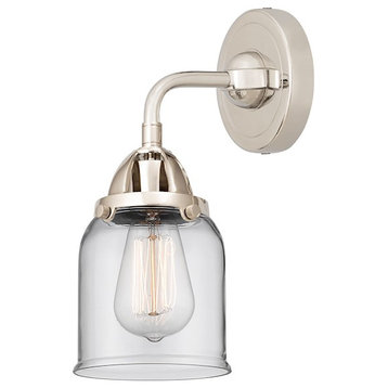 Innovations Small Bell 1 Light 5" Sconce, LED, PN/Clear