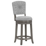 Hillsdale Furniture - Hillsdale Santa Clara II Swivel Stool, Counter Height - The Hillsdale Furniture Santa Clara II Counter Stool is the essence of glamorous sophistication. Tapered legs and a center button tufting outlined with silver nail head studding on the stool back combine to create a fresh take on traditional design. The overall result is both modern and regal -- the perfect complement to formal and upscale décor. The Antique Gray finish and Ash Gray upholstery make the swivel stool modest yet deluxe. Add luxury to your kitchen and dining room area with this counter height stool. Assembly required.