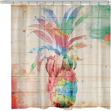 Laural Home Colorful Pineapple Shower Curtain