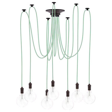 Mint And Bronze Swag Chandelier