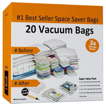 10-Piece Vacuum Storage Bags Set Space-Saving Airtight Sacks, 20 Piece