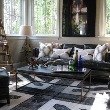 Leather styled TV room with a modern appeal ( ideas for small spaces )