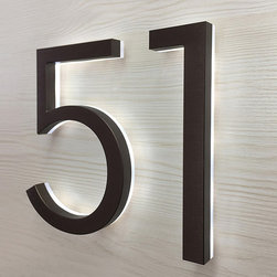 Illuminated Bronze Neutra Numbers 8" - House Numbers