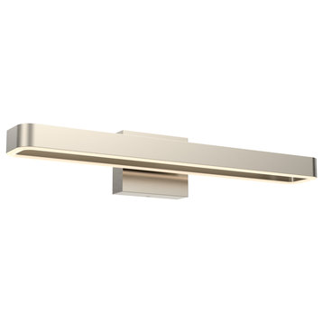 Aria 24" LED Rectangular Swivel Vanity Wall Sconce, Satin Nickel