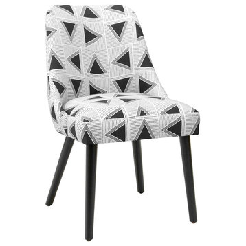 Markham Rounded Back Dining Chair, Triangle Tile Black White