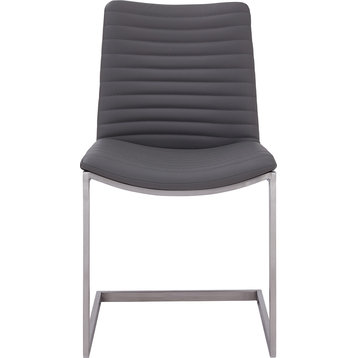 April Dining Chair (Set of 2) - Brushed Stainless Steel Gray