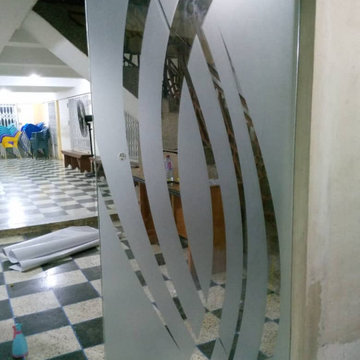 Frosted Vinyl Sticker Installation in Ghana