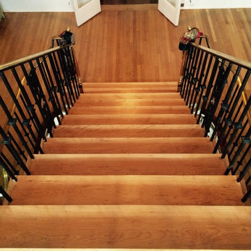 Maple stairs mahogany stairs
