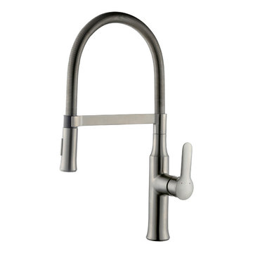 A-730-BN – MAGNETIC SINGLE HANDLE BRUSHED NICKEL KITCHEN FAUCET (NEW!)