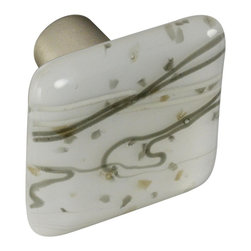 CKP - Art Glass Knob, Vanilla Confetti, Dull Brushed Nickel Base - Cabinet And Drawer Knobs