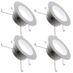 Quest Manufacturing - 5/6"" LED Downlight 15W, Dimmable, Daylight 4000k, 4-Pack - The new Quest architectural retrofit downlight surpasses other recessed lights on the market. With a depth of 1.5 inches the downlight is focused on decreasing glare and achieving full performance from the LED's. At 1100 Lumens, CRI >90, and fully dimmable, you have plenty of light when desired. The light turns on instantly, and is not affected by frequent on/off switching.