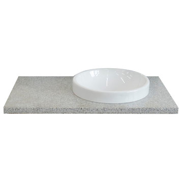 37" Gray Granite Countertop and Single Round Right Sink