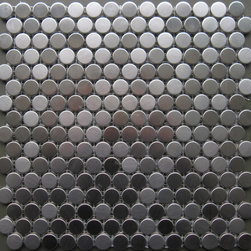 $15.00SF Stainless Steel Penny Round Metal Mosaic Tile - Mosaic Tile