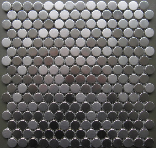 Stainless Steel Penny Round Metal Mosaic Tile 15 00 Sf 15 00sf Stainless Steel Penny Round Metal Mosaic Tile More Info