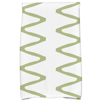 18x30" Zipped Geometric Print Hand Towels, Green