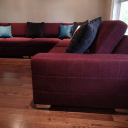 Custom Sectional Sof - Designer Fabric Red - Sofas