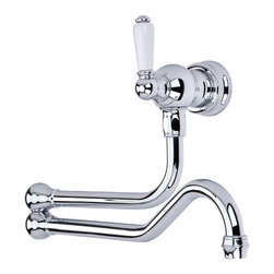 Perrin & Rowe - Wall mounted pot filler tap traditional porcelain lever handle - Products