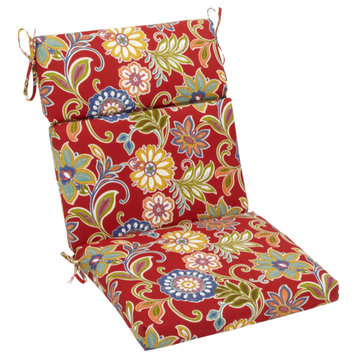22"x45" Outdoor Squared Seat/Back Chair Cushion, Alenia Pompeii