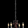Clarion 4-Light Chrome Finish Chandelier 16" x 12" Mini Small, Cranberry Red