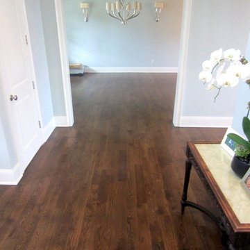 LOCUST VALLEY: 4" SELECT WHITE OAK SUPPLY/INSTALL & FINISH W DARK WALNUT/TRAFFIC