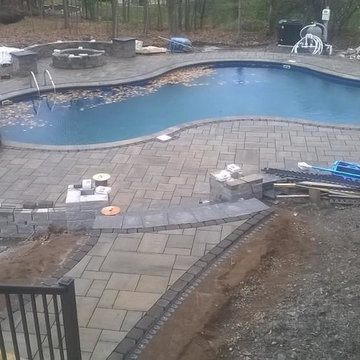 Pool Project with Diving Rock and Small Water Feature