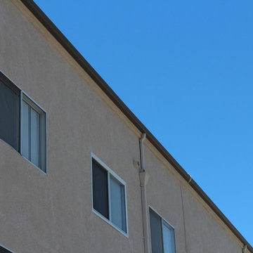 Bronze Seamless Rain Gutters, on an Apartment Building in Eagle Rock