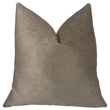 Cafe au lait Brown and Beige Luxury Throw Pillow, 20"x26" Standard