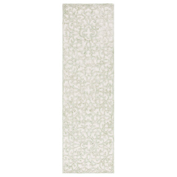 Safavieh Trace Collection TRC103Y Rug, Ivory/Green, 2'3" X 8'