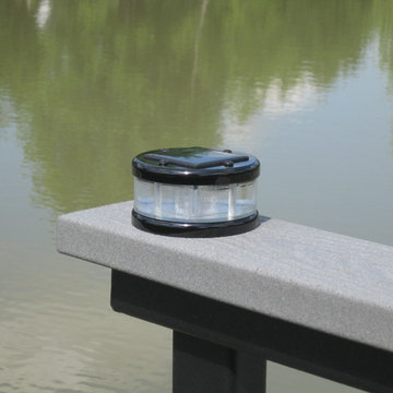 Kitchen - Custom Deck lighting using low voltage lighted post caps.