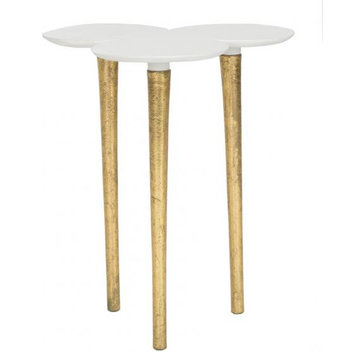 James Accent Table, White/Gold