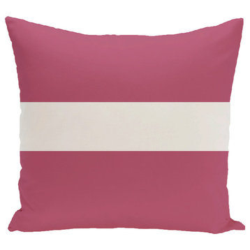 Narrow The Gap Stripe Print Outdoor Pillow, Pink Cheeks, 20"x20"
