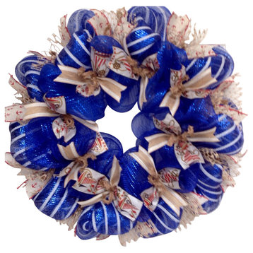 Nautical Ribbon Wreath Handmade Deco Mesh