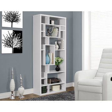 Bookshelf, Bookcase, Etagere, 72"H, Office, Bedroom, Laminate, White