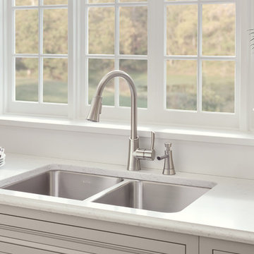 Lustertone Classic Stainless Steel Double Bowl Undermount Sink with Perfect Drai