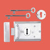 Rim Locks Victorian Chrome Plated Steel Door Lock Hardware