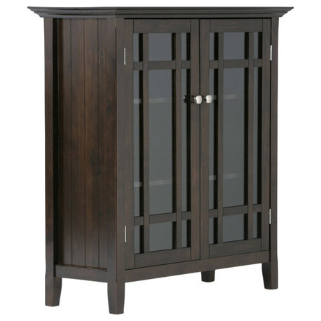 Bedford Solid Wood Medium Storage Cabinet, Dark Tobacco Brown