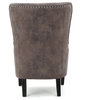 Lorenzo Contemporary Wingback Club Chair With Nailhead Trim, Gray Brown
