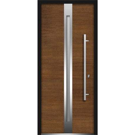 Exterior Prehung Glass Door / Deux 1744 Natural Oak, W36" X H80" Left-Hand Inswing