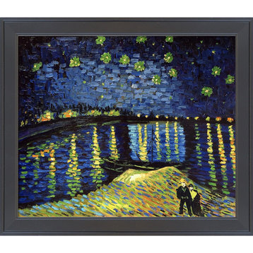 La Pastiche Starry Night Over the Rhone with Gallery Black, 24" x 28"