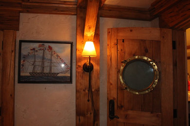 Vintage portholes and Chalk painted vintage ship prints