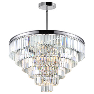 Weiss 15 Light Down Chandelier With Chrome Finish